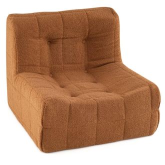Costway Costway Bean Bag Chair Comfy Lounge Chair Armless Upholstered Lazy Floor Sofa in Brown