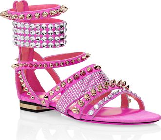 Philipp Plein Suede Sandals Flat Studs
