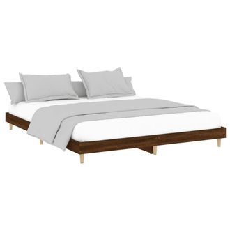 Berkfield Home Durable Bed Frame Brown Oak 200x200 cm Engineered Wood