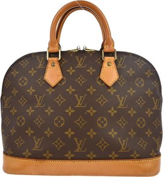 Louis Vuitton Alma Handbag Monogram Canvas Brown Canvas Handbag (Pre-Owned)