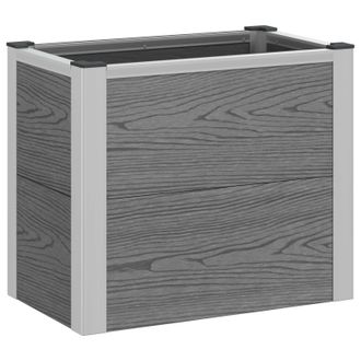 vidaXL Arriate Elevado Gris 50 X 30 X 22 Cm Wpc Y Aluminio Vidaxl