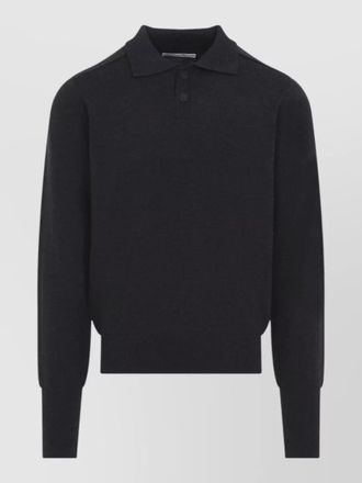 STUDIO NICHOLSON merino wool fine-knit regular-fit long-sleeve polo shirt