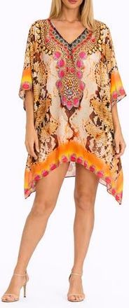 Ranee&rsquo;s Snake Embossed Print Poncho in Yellow at Nordstrom Rack