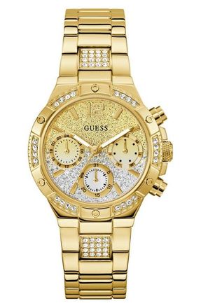 Guess Goldtone Multifunction Bracelet Watch, 38mm in Gold Tone at Nordstrom