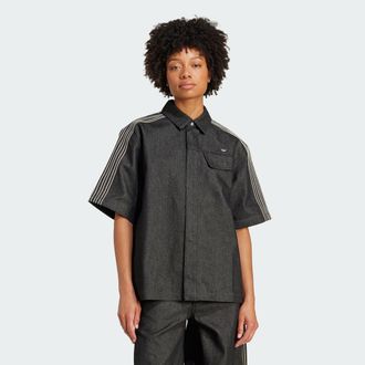 adidas Womens adidas Premium Essentials Denim Shirt Shortsleeve