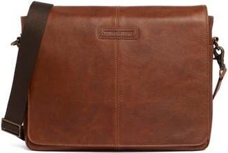 Johnston & Murphy Pebbled Leather Messenger Bag in Tan at Nordstrom Rack