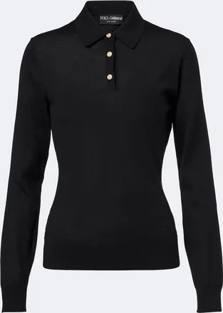 Dolce & Gabbana Embellished cashmere polo sweater