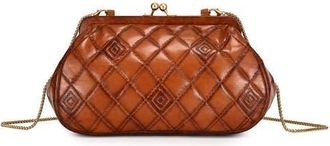 OLD TREND Petunia Small Quilted Leather Crossbody in Cognac at Nordstrom