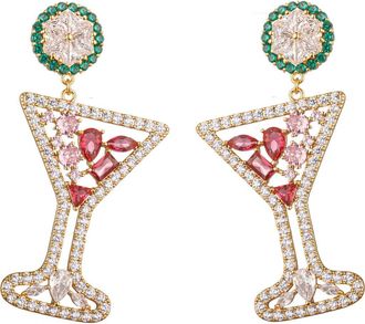 Eye Candy Los Angeles Martini Cubic Zirconia Drop Earrings in Gold at Nordstrom Rack