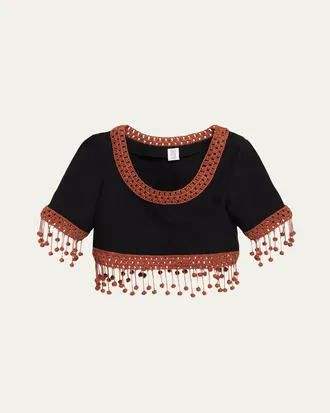Rosie Assoulin Return of the Mac(rame) Crop Top