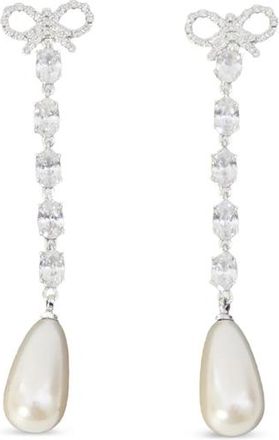 Self Portrait Bow Droplet Earrings