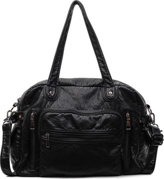 Generic PU Leather Tote Bag Large Handbag Hobo Bag for Women Work Commute (Black)