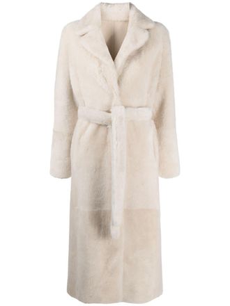 Yves Salomon Lammy coat - Wit