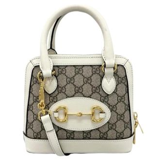 Gucci Pre-owned Mini Bags, female, Beige, Size: ONE SIZE Pre-owned Horsebit Shoulder Bag
