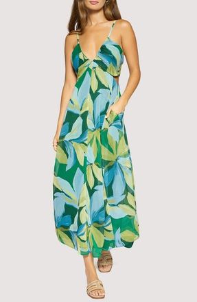 Lost + Wander Neroli Floral Wave Side Cutout Maxi Dress in Green-Multi at Nordstrom, Size X-Small