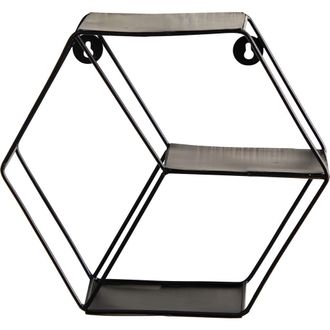 Nearly Natural 10-in Black Matte Hexagon Wall Shelf at Nordstrom