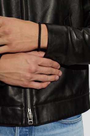 Tom Ford Leather Bracelet, Mens, Black