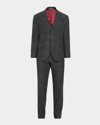 Brunello Cucinelli Glen Plaid Silk-Wool Blend Suit