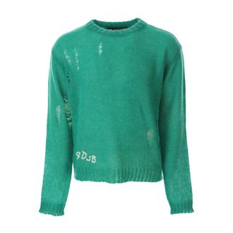 Andersson Bell Round-neck Knitwear, male, Green, Size: XL Adsb Kid Mohair Crew-Neck Sweater