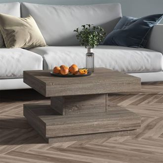 vidaXL Mesa De Centro De Mdf Gris 60x60x35 Cm Vidaxl