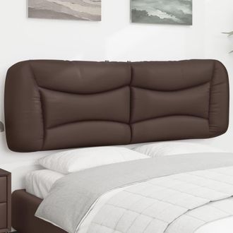 vidaXL Cabecero De Cama Acolchado Cuero Sint&eacute;tico Marr&oacute;n 160 Cm Vidaxl