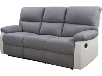 Habitat et Jardin Habitat Et Jardin - Divano Relax lincoln - 3 Posti --bianco/grigio Chiaro