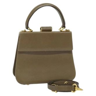 Ferragamo Pre-owned Handbags, female, Brown, Size: ONE SIZE Pre-owned Handbag Leather 2 Ways