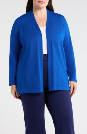Anne Klein Chatham Open Front Cardigan in Santorini Blue at Nordstrom, Size 0 X