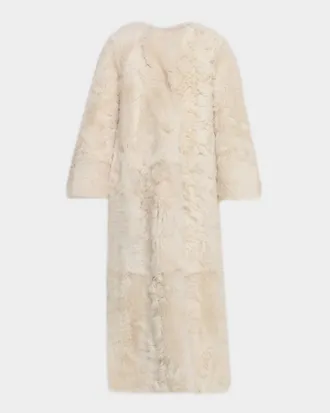 Yves Salomon Long Toscana Lamb Shearling Coat