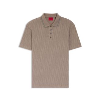 HUGO BOSS Stripe-collar polo shirt in cotton jacquard