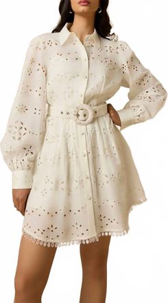 Hemant & Nandita Eyelet Mini Dress In White