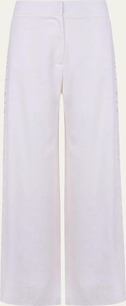 Vix Solid Bree Geometric Embroidered Pants