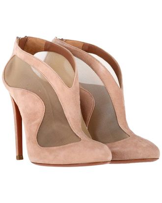 Alaia Ala&iuml;a Womens Suede Azzedine Mesh Ankle Bootie (Authentic Pre-Loved)