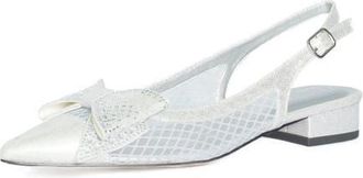 Lauren Lorraine Bow Slip-Ons in Silver at Nordstrom, Size 6.5