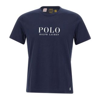Polo Ralph Lauren Logo Print Katoenen T-shirt - Heren - T-shirts - Blauw - S - Katoen - Tops