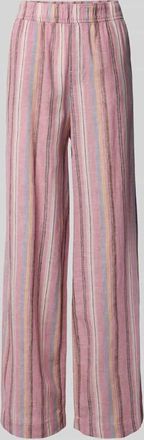 Jake*s Casual Wide Leg Stoffhose aus Leinen-Baumwoll-Mix in Mauve, Größe 34