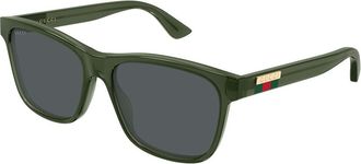 Gucci GG0746S 007 Mens Sunglasses Green Size 57 - Free RX Lenses - Free RX Lenses