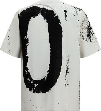 Maison Margiela Mens T-Shirt Number 10 Print Off White Cotton T-Shirts And Polos