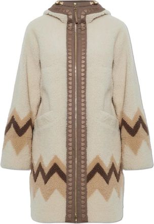 Bogner Niva L Shearling Jas - Dames - Jassen - Beige - Maat: M Leer