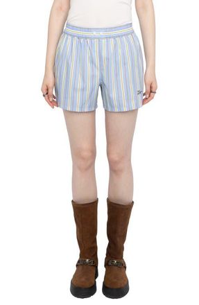Zadig&Voltaire Pax Pop Multistripe Cotton Shorts in Sixtine at Nordstrom, Size 10 Us
