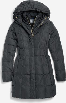 Cole Haan Womens 32 Signature Hooded Taffeta Down Coat - Black Size Medium