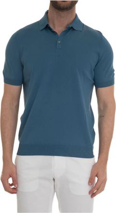Gran Sasso Slim Fit Polo Shirt van Katoen - Heren - Polos - Blauw - 3XL - Katoen - Tops