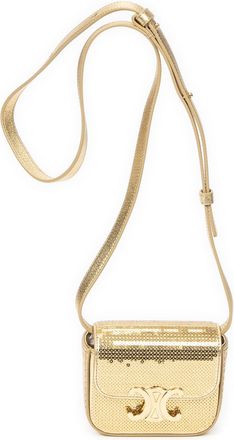 Celine Pre-owned Womens Rare Ltd. Ed. Mini Triomphe Crossbody Shoulder Bag - Gold - One Size