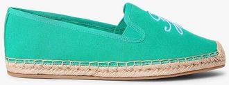 Tommy Hilfiger Womens Script Monogram Canvas Espadrille - Green - US 6.5 / EU 37