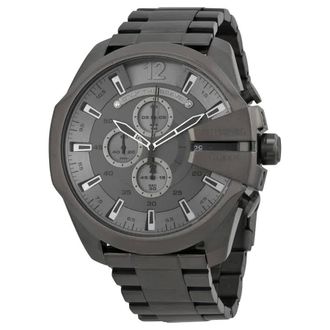 Diesel Mega Chief Chronograph Grey Dial Gunmetal Mens Watch DZ4282