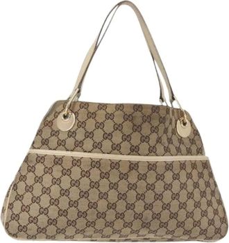 Gucci Pre-owned Shoulder Bags, female, Beige, Size: ONE SIZE Pre-owned Canvas gucci-bags