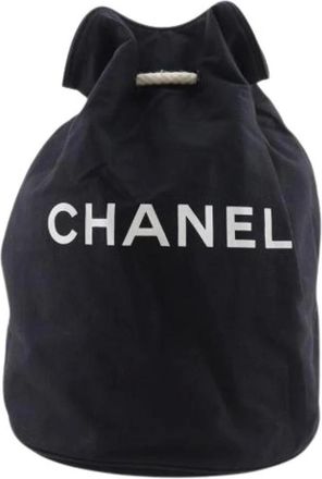 Chanel Pre-owned Bucket Bags, female, Black, Size: ONE SIZE Pre-owned Canvas Bucket Bag