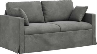vidaXL Sof&aacute; Gris Oscuro 158 X 78 X 80 Cm Terciopelo Vidaxl