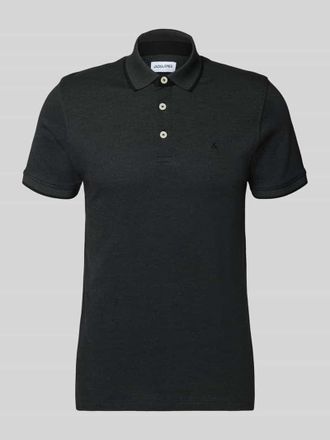Jack & Jones Jack & Jones Slim Fit Poloshirt mit Viskose-Anteil Modell Paulos in Dunkelgrau Melange, Gr&ouml;&szlig;e XXL