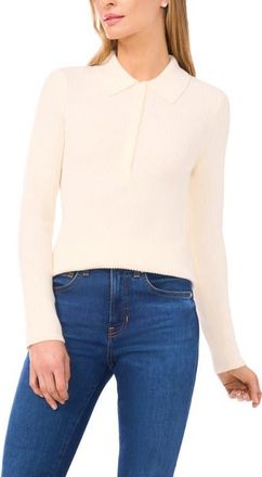 Ted Baker Jalia Rib Polo Sweater in Buttercream at Nordstrom, Size X-Small